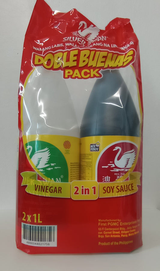 SOY SAUCE & VINEGAR  SILVER SWAN DOBLE BUENAS PACK 2X1 Liter