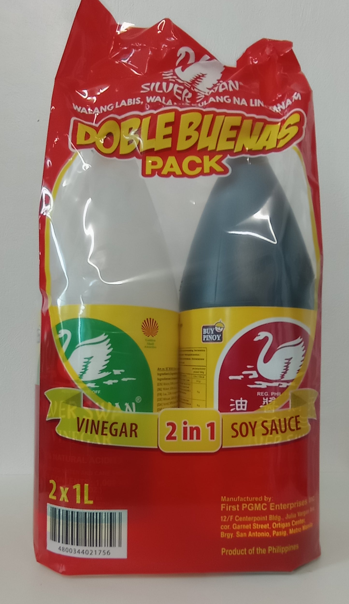 SOY SAUCE & VINEGAR  SILVER SWAN DOBLE BUENAS PACK 2X1 Liter