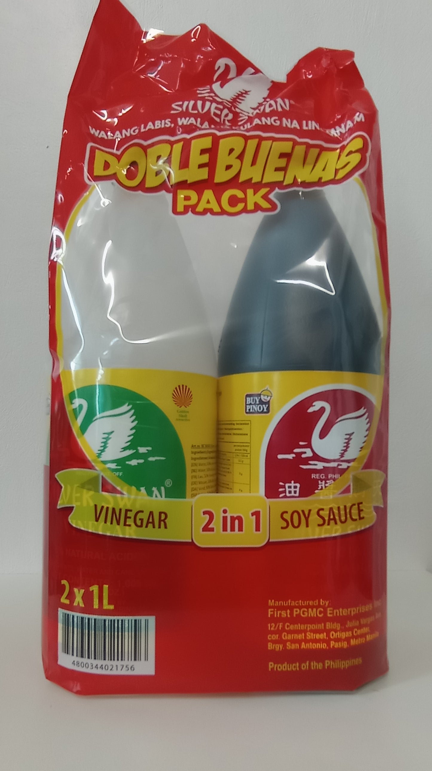 SOY SAUCE & VINEGAR  SILVER SWAN DOBLE BUENAS PACK 2X1 Liter