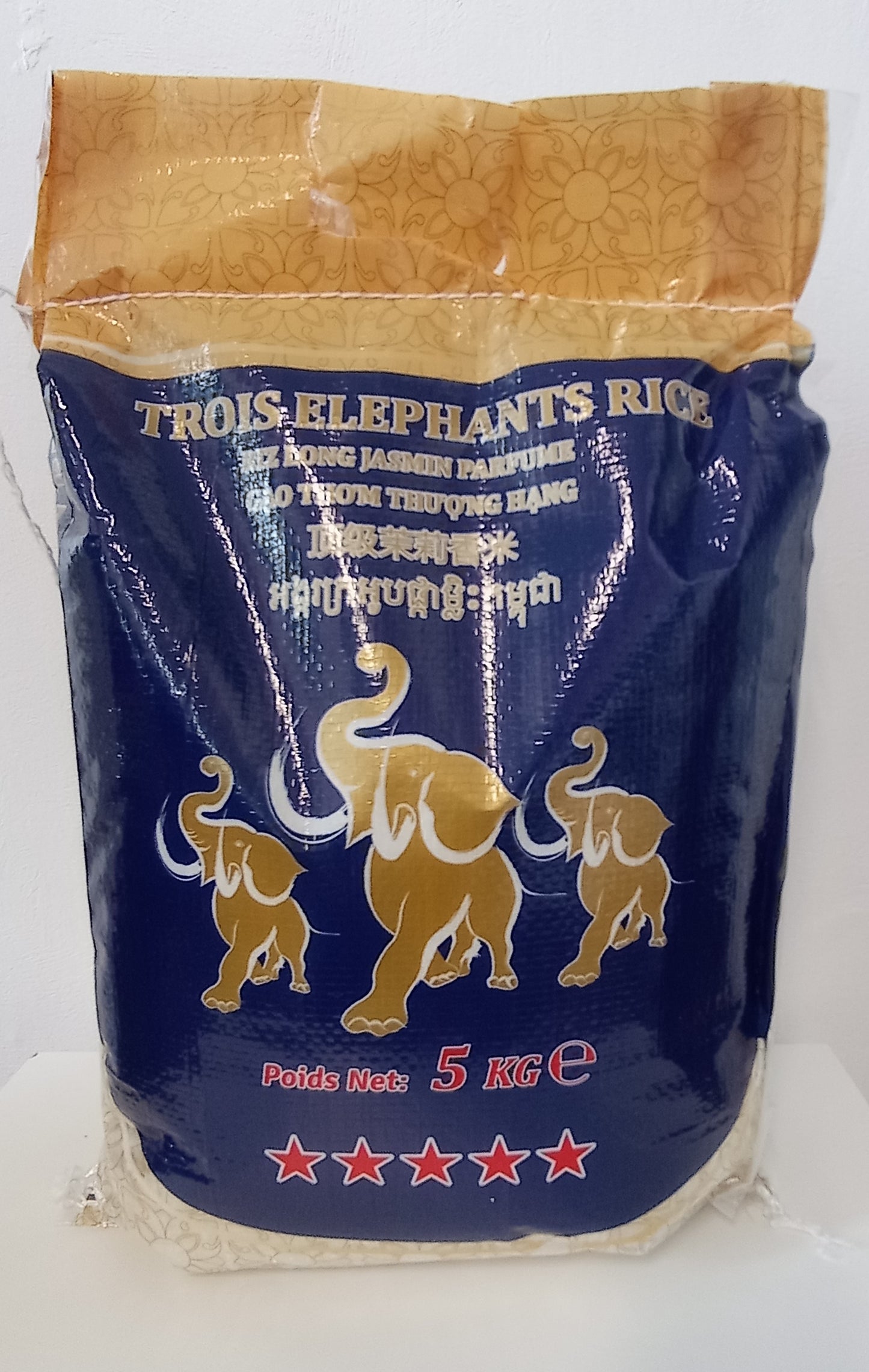 RIZ LONG TROIS ELEPANTS JASMIN PARFUME RICE 5Kg