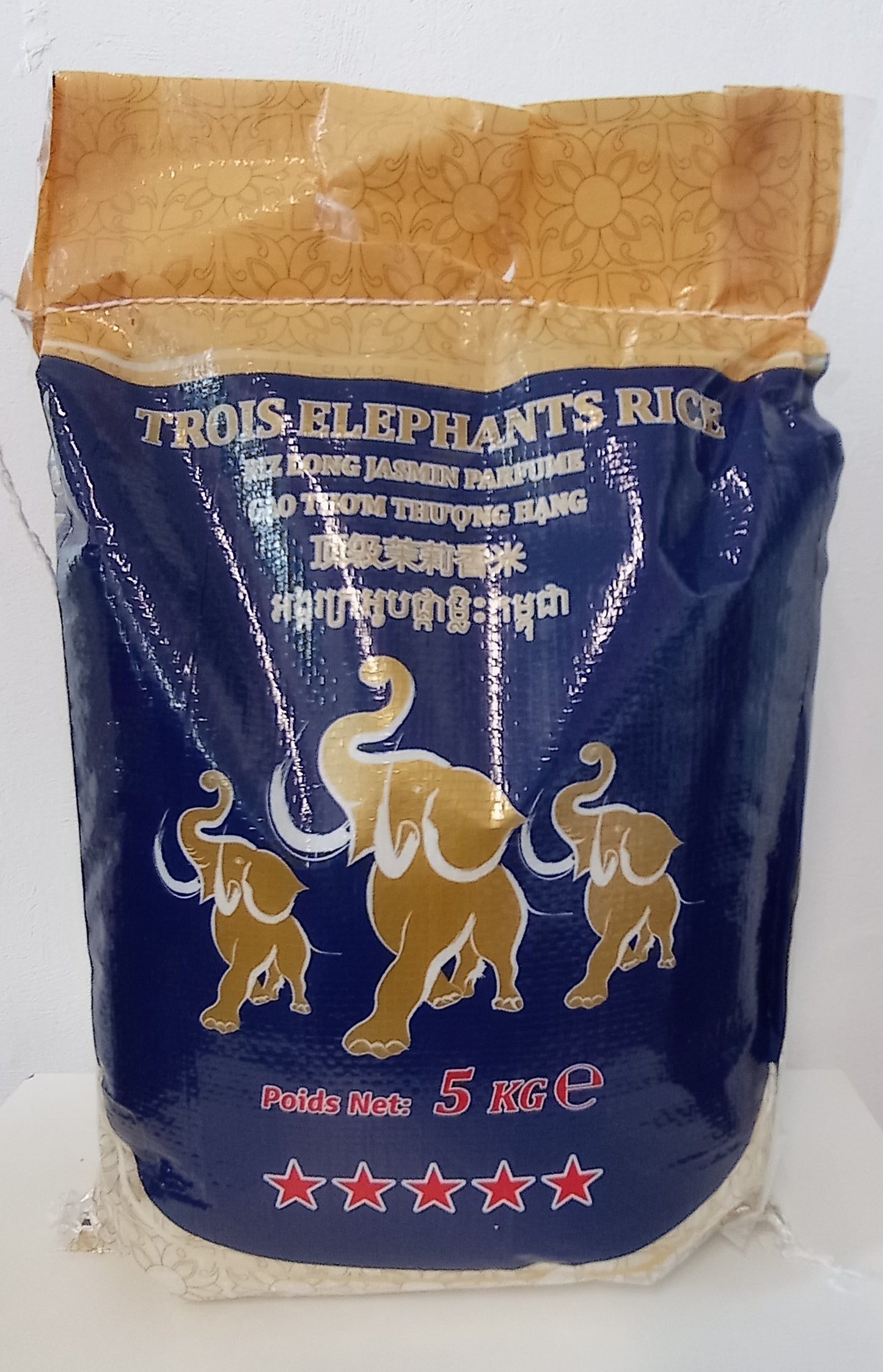 RIZ LONG TROIS ELEPANTS JASMIN PARFUME RICE 5Kg