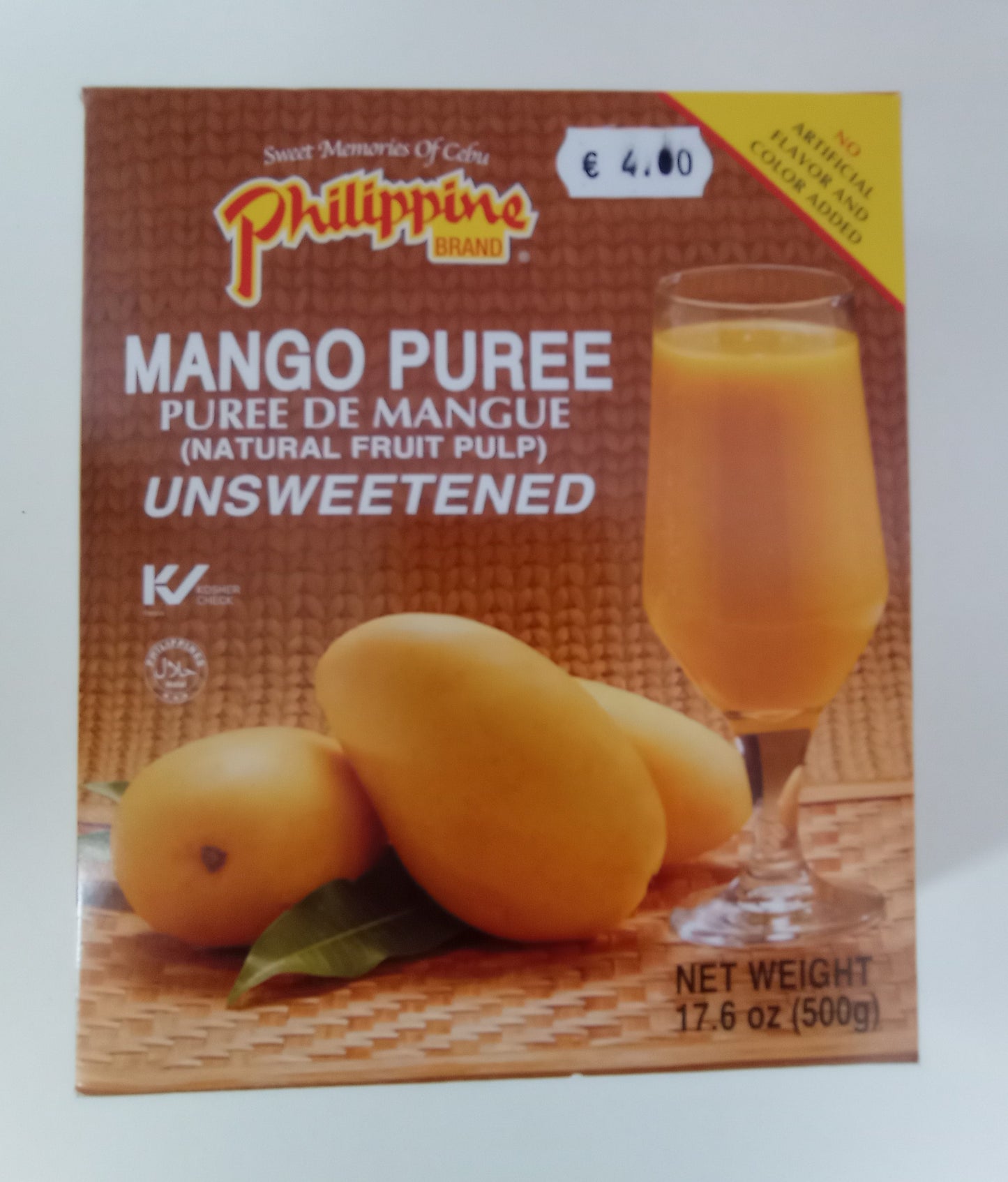 MANGO PUREE UNSWEETENED(NATURAL FRUIT PULP 500g