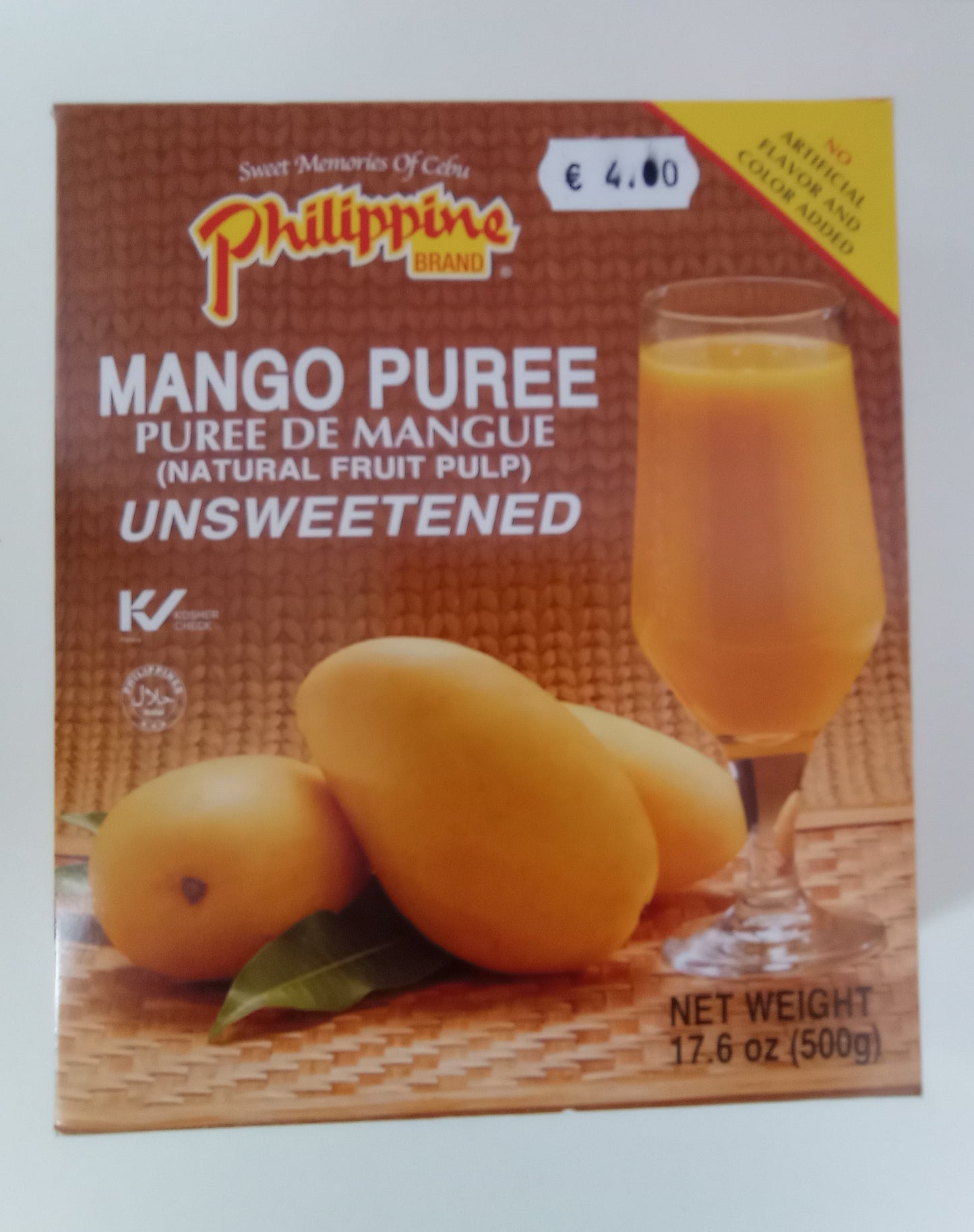 MANGO PUREE UNSWEETENED(NATURAL FRUIT PULP 500g