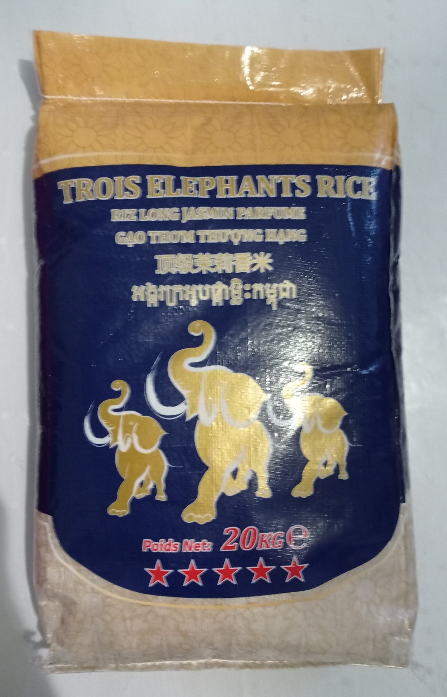 RIZ LONG TROIS ELEPANTS JASMIN PARFUME RICE 20Kg