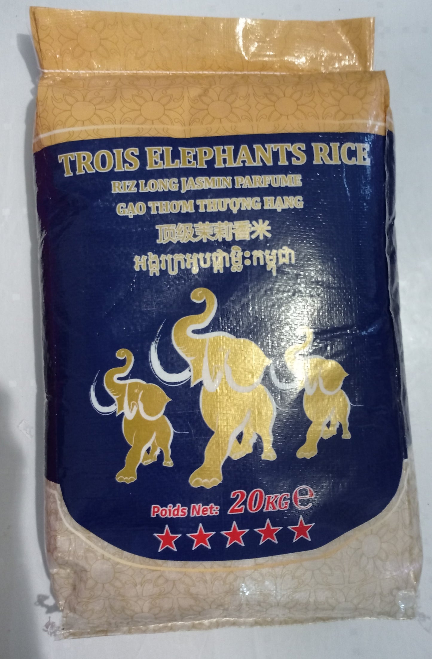 RIZ LONG TROIS ELEPANTS JASMIN PARFUME RICE 20Kg