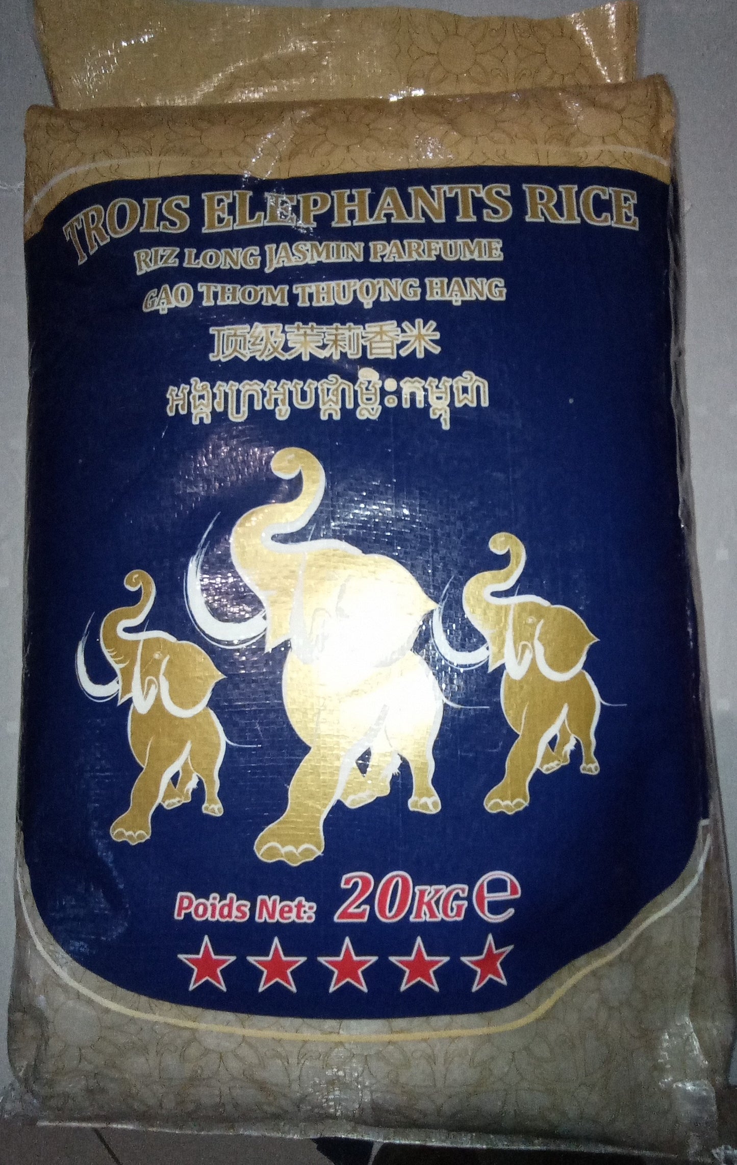 RIZ LONG TROIS ELEPANTS JASMIN PARFUME RICE 20Kg